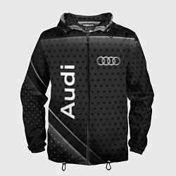 Ветровка с капюшоном мужская Audi карбон, цвет: 3D-черный