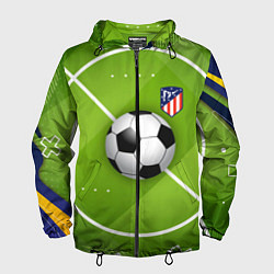 Ветровка с капюшоном мужская Atletico madrid Мяч, цвет: 3D-черный