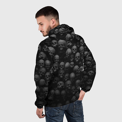 Мужская ветровка Композиция из черепов - Dark / 3D-Белый – фото 4