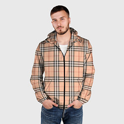 Ветровка с капюшоном мужская Королевский тартан, цвет: 3D-черный — фото 2