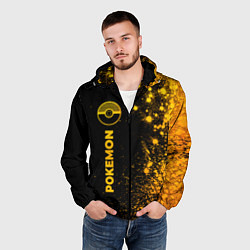 Ветровка с капюшоном мужская Pokemon - gold gradient: по-вертикали, цвет: 3D-черный — фото 2