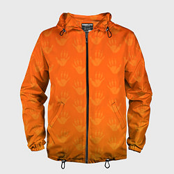 Ветровка с капюшоном мужская Лапки опоссума оранжевые, цвет: 3D-черный
