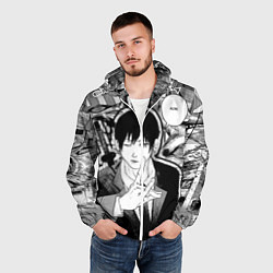 Ветровка с капюшоном мужская Аки Человек Бензопила, цвет: 3D-белый — фото 2