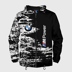 Ветровка с капюшоном мужская BMW M Power - pattern, цвет: 3D-черный