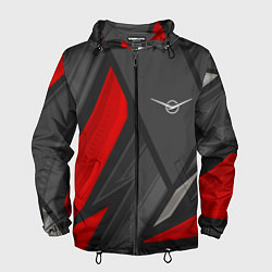 Ветровка с капюшоном мужская UAZ sports racing, цвет: 3D-черный