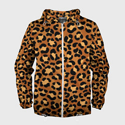 Ветровка с капюшоном мужская Леопардовый цвет, цвет: 3D-белый