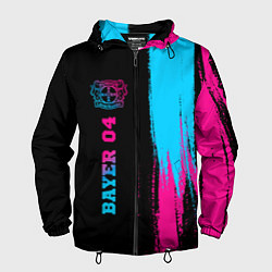 Ветровка с капюшоном мужская Bayer 04 - neon gradient: по-вертикали, цвет: 3D-черный