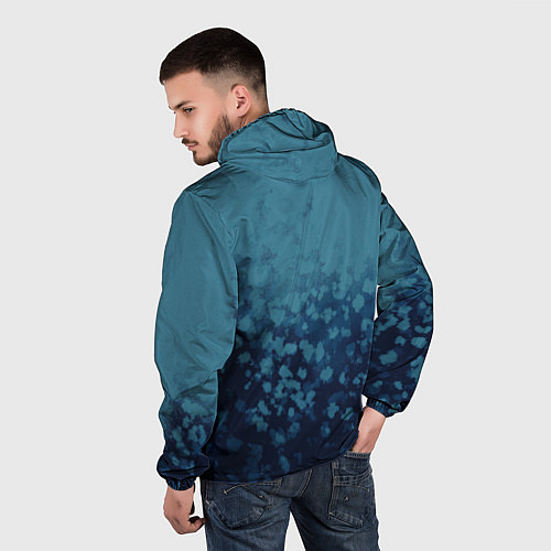 Мужская ветровка Абстракция синий / 3D-Белый – фото 4
