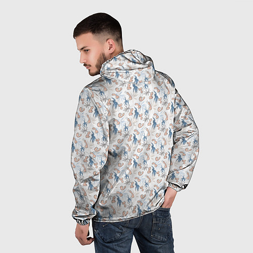 Мужская ветровка Пенис и растения / 3D-Белый – фото 4