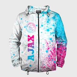 Ветровка с капюшоном мужская Ajax neon gradient style: по-вертикали, цвет: 3D-черный