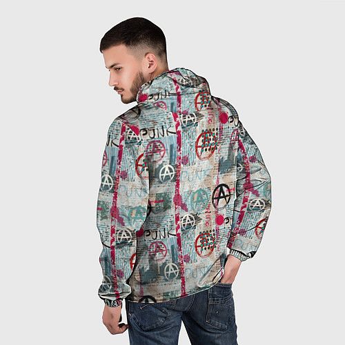 Мужская ветровка Анархия и панки / 3D-Белый – фото 4