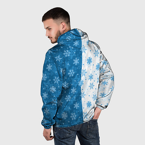 Мужская ветровка Красивые снежинки / 3D-Белый – фото 4