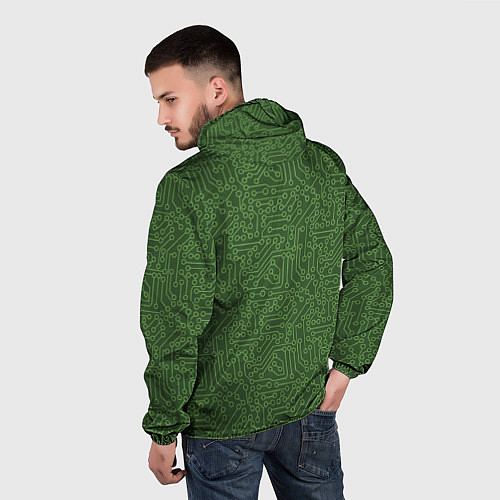 Мужская ветровка Милитари компьютерная плата / 3D-Белый – фото 4