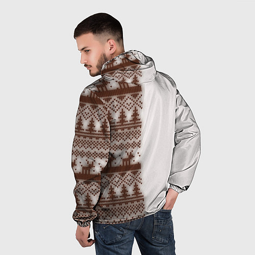 Мужская ветровка Кролик 2023 ушки: по-вертикали на светлом / 3D-Белый – фото 4