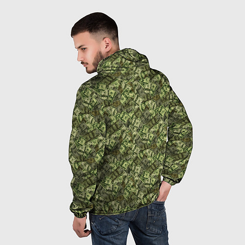 Мужская ветровка Милитари деньги бумажные / 3D-Черный – фото 4