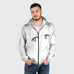 Ветровка с капюшоном мужская Аниме девочка скетч, цвет: 3D-черный — фото 2