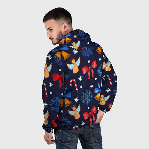 Мужская ветровка Новогодняя мелодия / 3D-Черный – фото 4