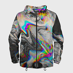 Ветровка с капюшоном мужская Abstract digital, цвет: 3D-черный