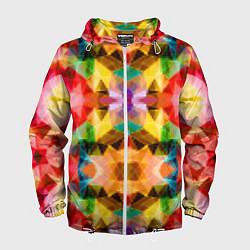 Мужская ветровка Разноцветный мозаичный пиксельный узор