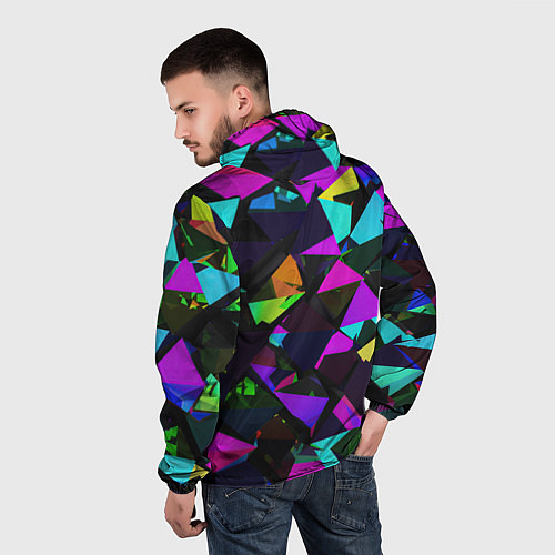 Мужская ветровка Shapes triangle geometry / 3D-Черный – фото 4