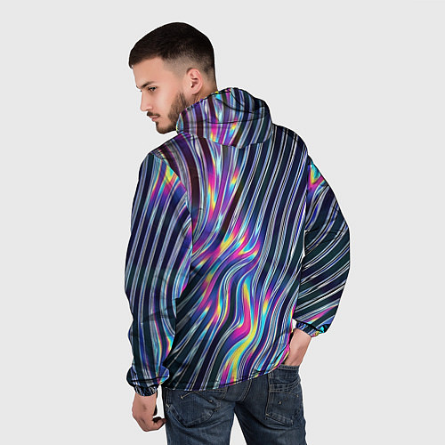 Мужская ветровка Металлический блеск / 3D-Черный – фото 4