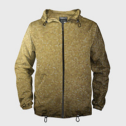 Ветровка с капюшоном мужская Текстура золотой ткани, цвет: 3D-черный