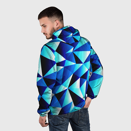 Мужская ветровка Полигоны треугольники / 3D-Черный – фото 4