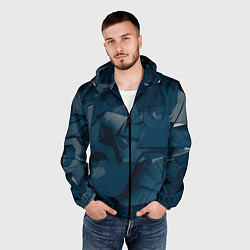 Ветровка с капюшоном мужская Абстрактное множество металлических предметов, цвет: 3D-черный — фото 2