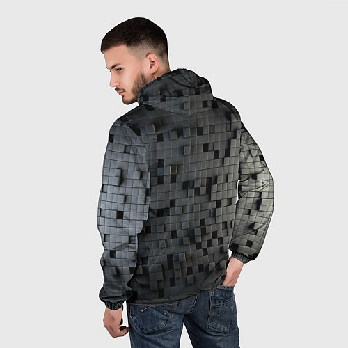 Мужская ветровка Digital pixel black / 3D-Белый – фото 4