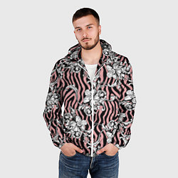 Ветровка с капюшоном мужская Floral pattern - vanguard, цвет: 3D-белый — фото 2