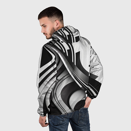 Мужская ветровка Разводы / 3D-Черный – фото 4