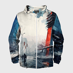 Мужская ветровка Наш город - коллекция Бело-сине-красный - Хуф и Ся