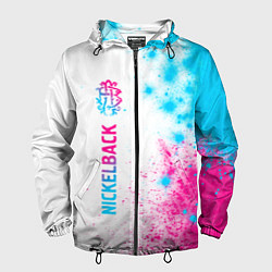 Мужская ветровка Nickelback neon gradient style: по-вертикали