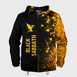 Ветровка с капюшоном мужская Black Sabbath - gold gradient: по-вертикали, цвет: 3D-черный