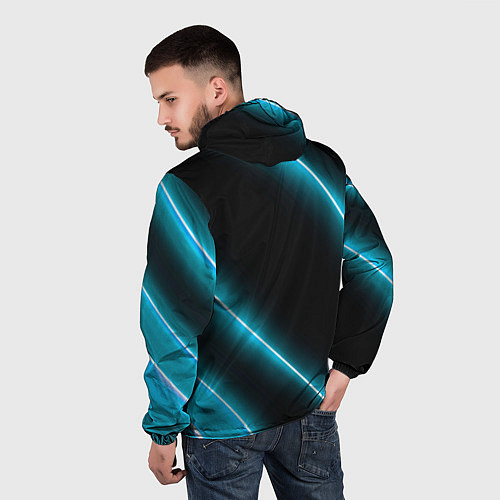 Мужская ветровка Skoda неоновые лампы / 3D-Черный – фото 4