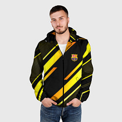 Ветровка с капюшоном мужская ФК Барселона эмблема, цвет: 3D-черный — фото 2