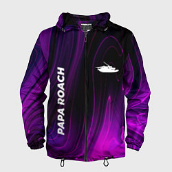 Ветровка с капюшоном мужская Papa Roach violet plasma, цвет: 3D-черный