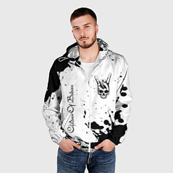 Ветровка с капюшоном мужская Children of Bodom и рок символ на светлом фоне, цвет: 3D-белый — фото 2