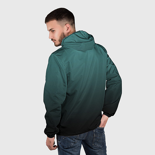 Мужская ветровка Градиент зелено-черный / 3D-Черный – фото 4
