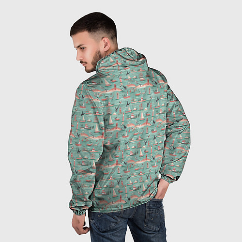 Мужская ветровка Маленькие кораблики / 3D-Белый – фото 4