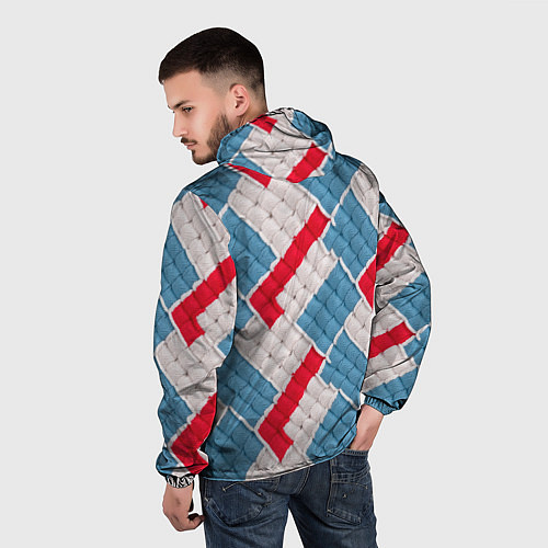 Мужская ветровка Текстура амигуруми / 3D-Белый – фото 4