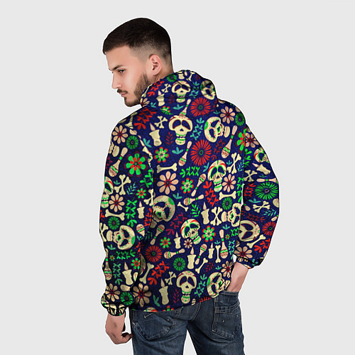 Мужская ветровка Мексиканский карнавал - Carnaval Mexicano / 3D-Белый – фото 4