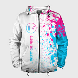 Ветровка с капюшоном мужская Twenty One Pilots neon gradient style: по-вертикал, цвет: 3D-черный