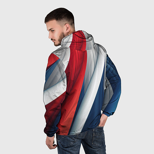 Мужская ветровка Герб России абстракция / 3D-Белый – фото 4