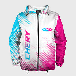 Мужская ветровка Chery neon gradient style: надпись, символ