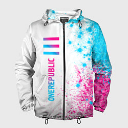 Ветровка с капюшоном мужская OneRepublic neon gradient style: по-вертикали, цвет: 3D-черный