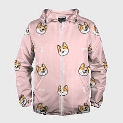 Мужская ветровка Pink corgi