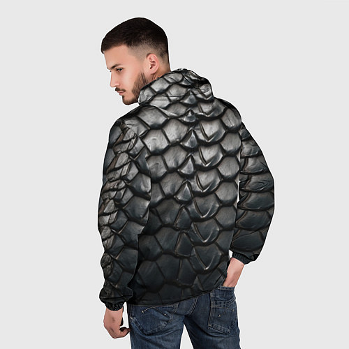 Мужская ветровка Кожа черной мамбы / 3D-Черный – фото 4
