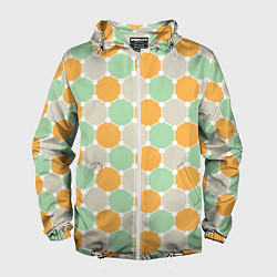 Ветровка с капюшоном мужская Grey yellow green style, цвет: 3D-белый