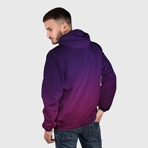 Мужская ветровка Малиновый градиент / 3D-Белый – фото 4